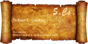 Subert Csaba névjegykártya