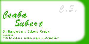 csaba subert business card
